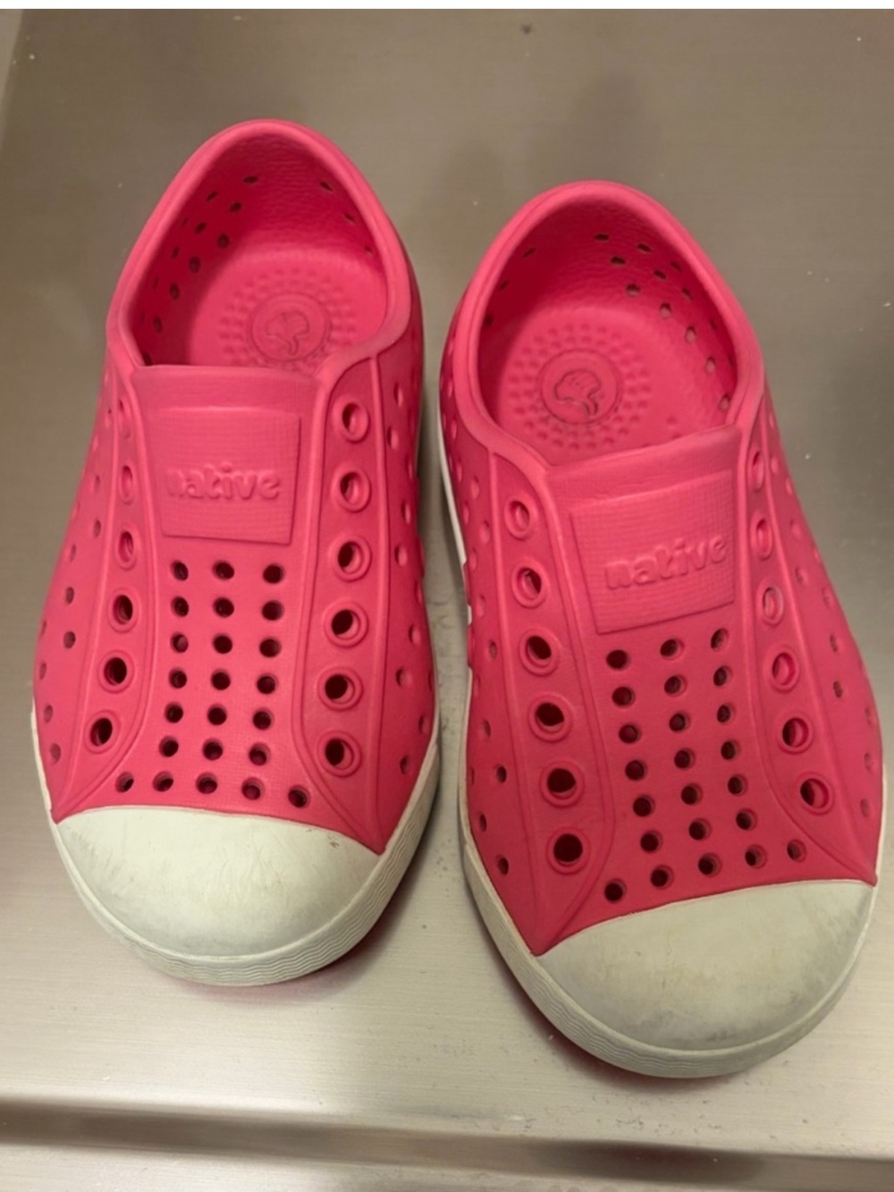 Size 6c Native Kids Bright Pink Slip-On Perforated Shoes